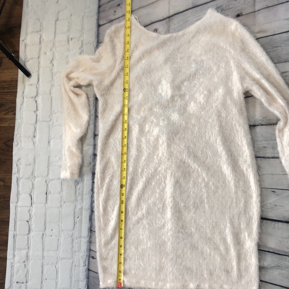 🔥FairySeason.com Fuzzy White Sweater Dress with Lace Detail - Picture 7 of 11